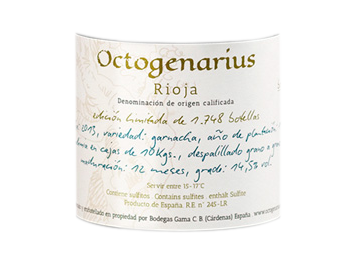 BODEGAS GAMA - Rioja - Octogénarius - Rouge - 2013