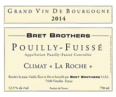 Bret Brothers  - Pouilly-Fuissé - Climat La Roche - Blanc - 2014