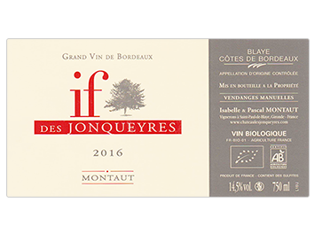 Château Jonqueyres - Blaye Côtes de Bordeaux - If des Jonqueyres - Rouge - 2016