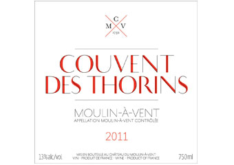 Château du Moulin à Vent - Moulin-à-vent - Couvent des Thorins - Rouge 2011