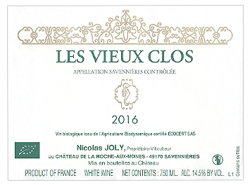 Château de la Roche aux Moines - Savennières - Les Vieux Clos - Blanc - 2016