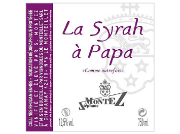 Domaine du Monteillet - IGP Collines Rhodaniennes - La Syrah à Papa - Rouge - 2016