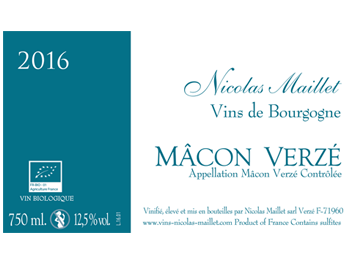 Domaine Nicolas Maillet - Mâcon Verzé - Blanc - 2016