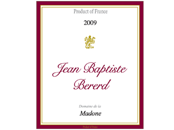 Domaine de la Madone - Beaujolais Villages - Cuvée Jean Baptiste - Rouge - 2009