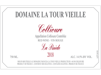 Domaine la Tour Vieille - Collioure - La Pinède - Rouge - 2018