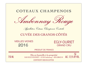 Champagne Egly Ouriet - Coteaux champenois - Ambonnay Les Grands Côtés - Rouge - 2016