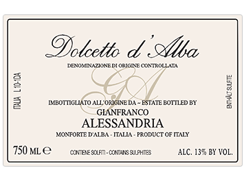 Gianfranco Alessandria - Dolcetto d'Alba DOC - Rouge - 2016