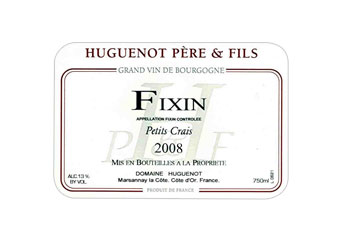 Huguenot Père et Fils - Fixin - Petits Crais Rouge 2008