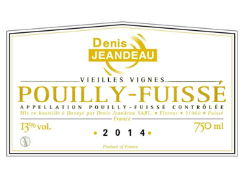 Domaine Denis Jeandeau - Pouilly-Fuissé - Vieilles Vignes - Blanc - 2014