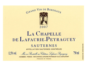 Château Lafaurie Peyraguey - Sauternes - La Chapelle de Lafaurie Peyraguey - Blanc - 2007