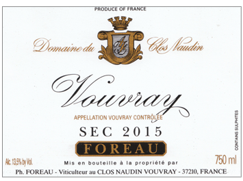 Domaine du Clos Naudin - Vouvray - Sec - Blanc - 2015