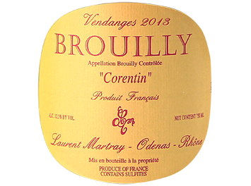 Laurent Martray - Brouilly - Corentin - Rouge - 2013