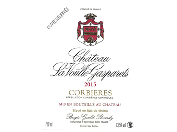 Château la Voulte-Gasparets - Corbières - Cuvée Réservée - Rouge - 2015