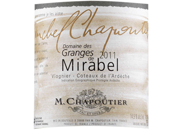 Chapoutier Domaine des Granges de Mirabel - IGP des Coteaux de l'Ardèche - Viognier Blanc 2011