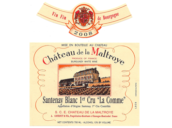 Château de la Maltroye - Santenay Premier Cru - La Comme - Blanc 2008