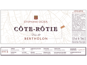 Domaine Stéphane Ogier - Côte Rôtie - Bertholon - Rouge - 2015