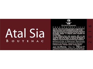 Château Ollieux-Romanis - Corbières-Boutenac - Atal Sia - Rouge - 2016