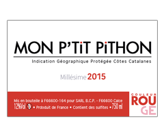 Domaine Olivier Pithon - IGP Côtes Catalanes - Mon P'tit Pithon - Rouge - 2015