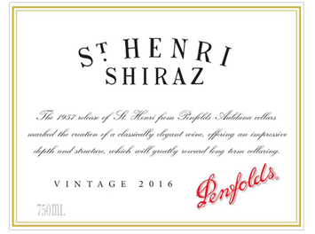 Penfolds - Southern Australia - Saint Henri - Shiraz - Rouge - 2016