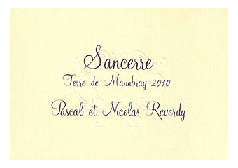 Domaine Pascal et Nicolas Reverdy - Sancerre - Terre de Maimbray Blanc 2010