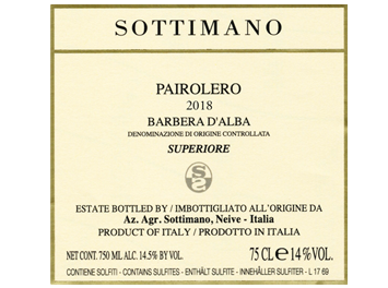 Sottimano - Barbera d'Alba Superiore DOC - Pairolero - Rouge - 2018