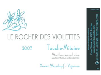 Domaine le Rocher des Violettes - Montlouis sur Loire - Touche Mitaine - Blanc 2007